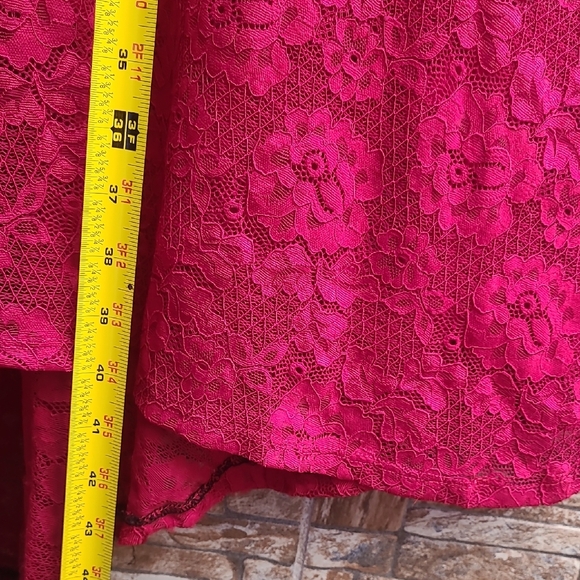 Strapless Red Lace Dress Sugar - Picture 5 of 13